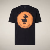 T-shirt uomo Sabik nero con stampa logo | Save The Duck