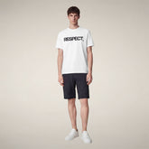 T-shirt uomo Petar bianco con stampa RESPECT_ | Save The Duck