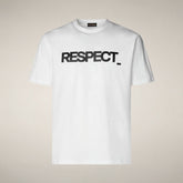 T-shirt uomo Petar bianco con stampa RESPECT_ | Save The Duck