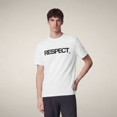 T-shirt uomo Petar bianco con stampa RESPECT_ | Save The Duck