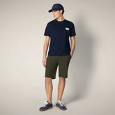 Men's T-shirt Ford in Navy Blue with Roma print | Save The Duck