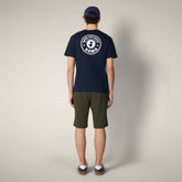 Men's T-shirt Ford in Navy Blue with Roma print | Save The Duck