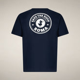 Men's T-shirt Ford in Navy Blue with Roma print | Save The Duck