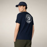 Men's T-shirt Ford in Navy Blue with Roma print | Save The Duck