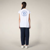 Damen-T-Shirt Aira in Weiss mit Rom-Print | Save The Duck