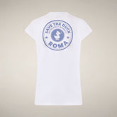Damen-T-Shirt Aira in Weiss mit Rom-Print | Save The Duck