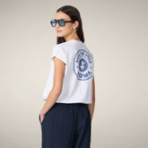 Damen-T-Shirt Aira in Weiss mit Rom-Print | Save The Duck