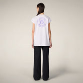 T-shirt Aira lilas opale pour femme avec imprimé Milano | Save The Duck