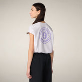 T-shirt Aira lilas opale pour femme avec imprimé Milano | Save The Duck