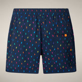 Herren-Badeshorts Ademir in Marineblau mit Rainbow Ducks | Save The Duck