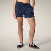 Herren-Badeshorts Ademir in Marineblau mit Rainbow Ducks | Save The Duck