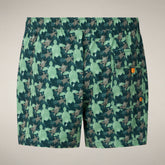 Men's Swim Shorts Ademir with turtle camouflage print | Save The Duck