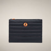 Unisex Quilted Pouch Shaula in Blue Black | Save The Duck