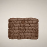 Unisex Quilted Pouch Thalassa in Noisette Brown - Beyond Outerwear Woman FW26 | Save The Duck