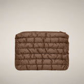 Unisex Quilted Pouch Thalassa in Noisette Brown - Beyond Outerwear Woman FW26 | Save The Duck