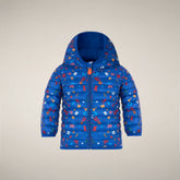 Piumino neonato unisex Dag blu con stampa lettere | Save The Duck