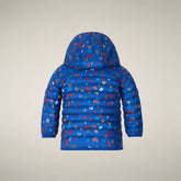 Piumino neonato unisex Dag blu con stampa lettere | Save The Duck