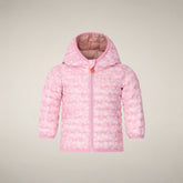 Piumino neonato unisex Dag rosa con stampa fiori | Save The Duck