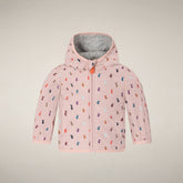 Giacca a vento neonato unisex Happy rosa con stampa papere | Save The Duck