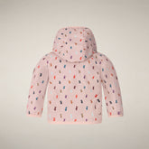 Giacca a vento neonato unisex Happy rosa con stampa papere | Save The Duck