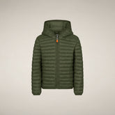 Piumino bambino Huey verde oliva | Save The Duck