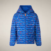 Boys’ puffer jacket Bron with letters print on Blue | Save The Duck