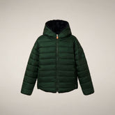 Girls' Reversible Faux Fur Coat Akiko in Nori Green | Save The Duck