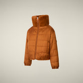 Giacca bambina reversibile Ceri in pelliccia animal free marrone caramello | Save The Duck