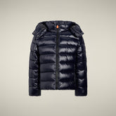 Piumino bambina animal-free Evadine blu nero | Save The Duck