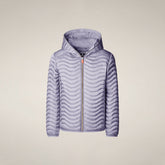 Girls' Hooded Quilted Jacket Xanty in Opal Lilac | Save The Duck