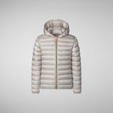 PIUMINO ANIMAL FREE BAMBINA IRIS RAINY BEIGE | Save The Duck