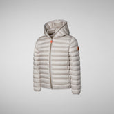 PIUMINO ANIMAL FREE BAMBINA IRIS RAINY BEIGE | Save The Duck