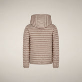 Girls' Hooded Puffer Jacket Rosy in Sand Beige | Save The Duck