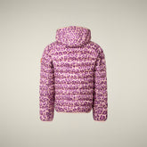 Doudoune pour fille Animal Free modèle Aga avec imprimé léopard rose | Save The Duck
