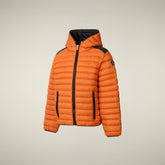 Boys' Flip puffer jacket in Amber Orange | Save The Duck