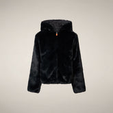 Giacca bambina reversibile Chloe in pelliccia nero - FW26 Girl | Save The Duck