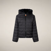 Girls' Reversible Faux Fur Jacket Chloe in Black | Save The Duck