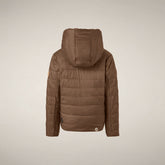 Giacca bambina reversibile Chloe in pelliccia marrone nocciola | Save The Duck