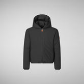 GIACCA CON CAPPUCCIO BAMBINO OLIVER BLU NERO | Save The Duck