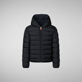 GIACCA CON CAPPUCCIO BAMBINO OLIVER BLU NERO | Save The Duck