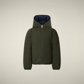 Veste réversible pour garçon animal free Oliver vert foncé pour garçon | Save The Duck