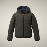 Giacca reversibile bambino Oliver verde scuro | Save The Duck
