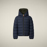 Veste réversible pour garçon animal free Oliver vert foncé pour garçon | Save The Duck