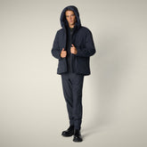 Parka uomo animal free Enzo blu nero - ARCTIC UOMO | Save The Duck
