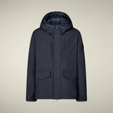Parka uomo animal free Enzo blu nero - ARCTIC UOMO | Save The Duck