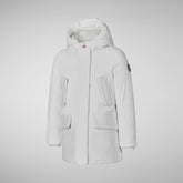 Parka à capuche Ally blanc pour fille | Save The Duck