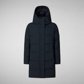 PARKA CON CAPPUCCIO BAMBINA SELENE BLU NERO | Save The Duck