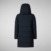 PARKA CON CAPPUCCIO BAMBINA SELENE BLU NERO | Save The Duck