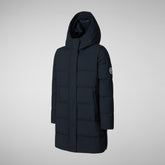 PARKA CON CAPPUCCIO BAMBINA SELENE BLU NERO | Save The Duck