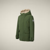 Parka bambino Bao verde bosco e stone beige | Save The Duck
